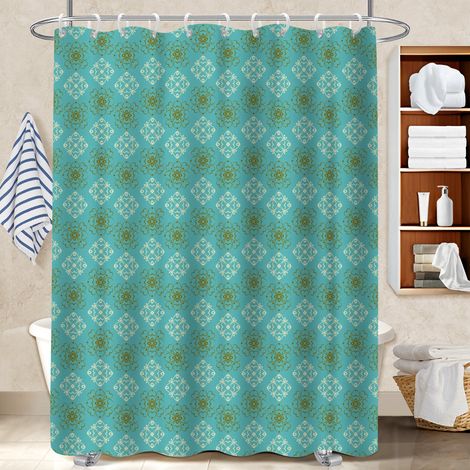Rideau douche imperméable polyester 180x180 cocooning rideau séchage rapide pour décoration salle de bain (1/5)