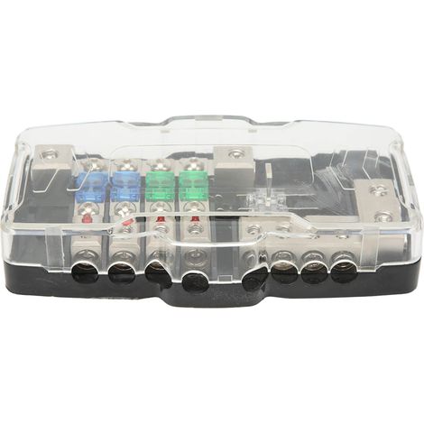 Module de distribution électrique à quatre voies avec fusibles, adapté aux voitures, camping-cars, camions, remorques, UTV et bateaux. (1/5)