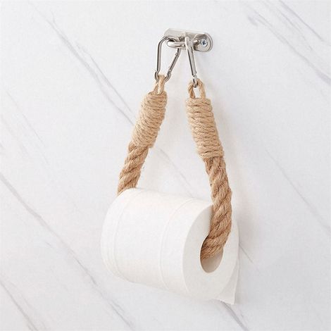 Kreativer, wandmontierter Toilettenpapierhalter aus Hanfseil, 60 cm (1/5)