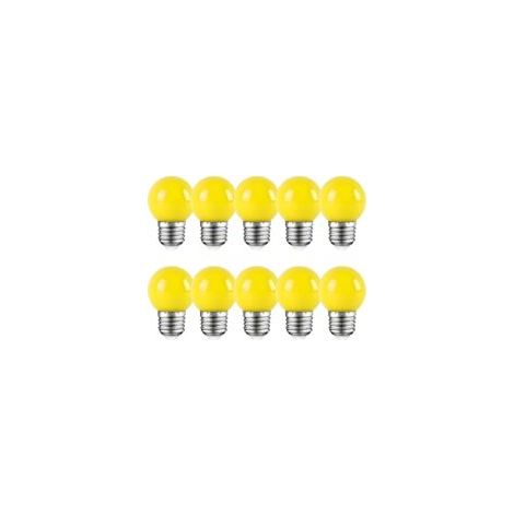 Copertura per lampadina E27, 2W, lampadina LED Edison, lampadina gialla per golf, patio, feste, Natale, confezione da 10 [Classe energetica E] - Crezuo