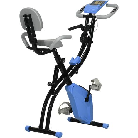 Vélo d'exercice X-Bike 2 en 1 avec écran LCD, pliable, 8 niveaux de résistance magnétique et câble de tension, 97 x 51 x 115 cm