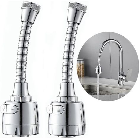 2 Pcs Adaptateur de Robinet Rotatif à 360°Economie D'Eau Embout De Filtre Robinet Buse Filtre Adaptateur Réglable Douche Tête Filtre Pulvérisateur (1/5)