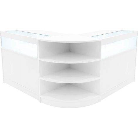Weißes Ladentheken-Set Theseus LED Licht B900 LM60 Abschließbare Einrichtung (1/5)