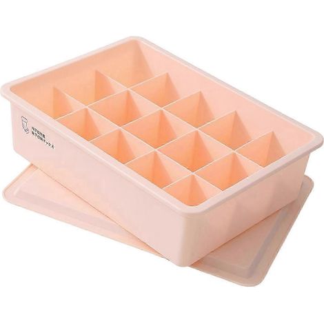Boîte de rangement pour chaussettes, sous-vêtements et lingerie, bacs de rangement, séparateurs, organisateur de tiroir multifonction pour soutien-gorge et lingerie-Pink 15 grids (1/5)