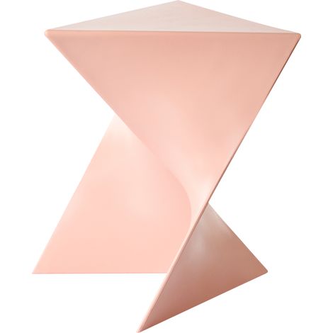 Mesa auxiliar de plástico tringular rosa pastel Pecos