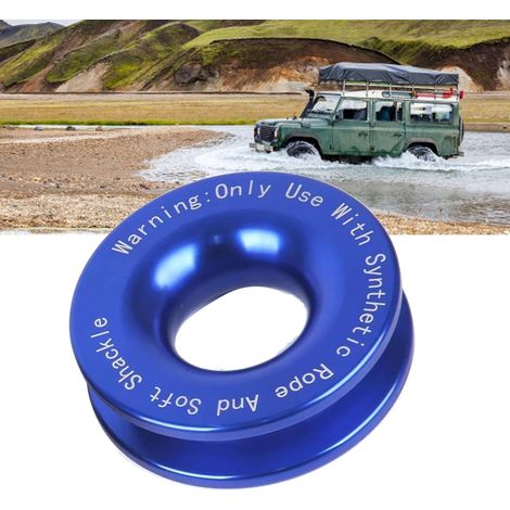 Seilwinden-Bergerolle, kompatibel mit SUVs, UTVs, ATVs, Geländefahrzeugen und LKWs, Seilring aus Synthetikmaterial, weicher Bergegurt, Zubehör (Blau) (1/5)