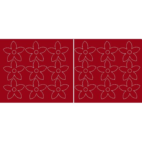 Flores decorativas para ventanas y paredes, 18 unidades, color rojo oscuro mate.