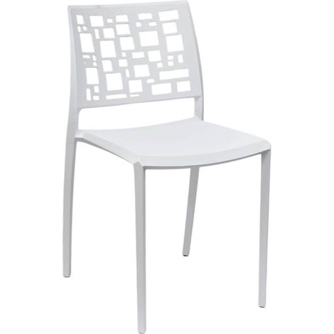 Sedia Moderna CUBICARA in Polipropilene Bianco - Cucina Ristorante