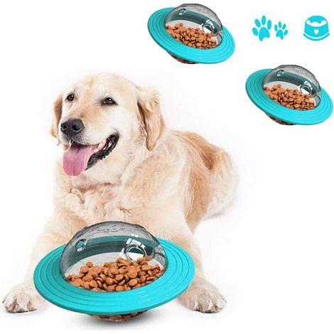 Jouets Interactifs pour Chien, Boule de collation pour Chien, Jouet de Distribution de Nourriture pour Chien, pour Chien de Taille Moyenne Chassant et Jouant (Bleu) (1/5)