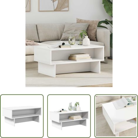 Wohnzimmermöbel - Couchtisch Weiß 80 x 46 x 35 cm Holzwerkstoff (1/5)