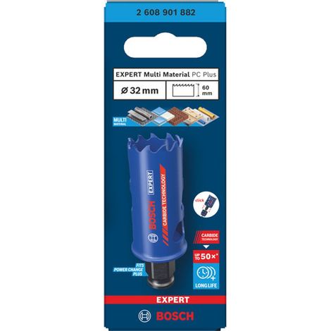 Bosch EXPERT Lochsäge Multi Material Power Change Plus, 32 x 60 mm