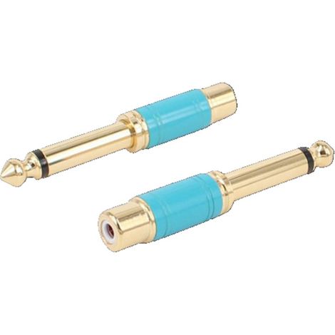 Pure copper gold-plated female RCA audio adapter to 6.35mm dual-pin RCA jack for mixing consoles and amplifiers. (1/5)