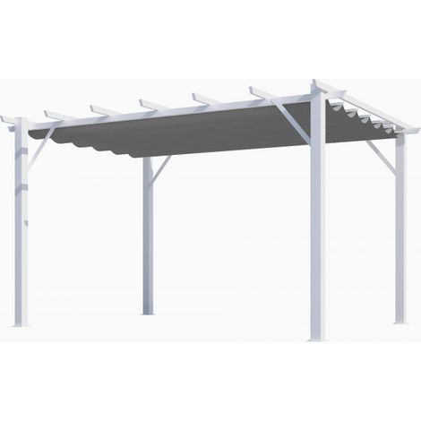 Pergola Alluminio ad Arco a 7 lamburde 400x300x230 Colore Bianco (1/5)
