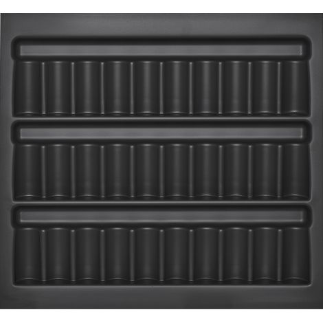 ORGA-BOX I Gewürzdoseneinsatz 513 x 473 x 28 mm lavagrau mit Perlstruktur Gewürzglaseinsatz für Tandembox Antaro / Intivo u. ModernBox im 60er Schrank Schubladeneinsatz (1/3)