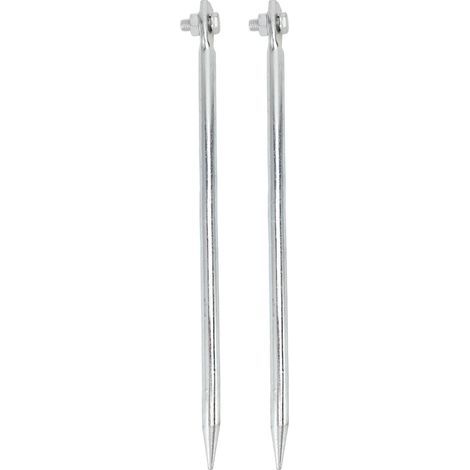 Lot de 2 Tiges de Mise à la Terre 12x300mm - Fer Plaqué Cuivre Fileté - pour Clôtures Électriques et Antennes Paraboliques