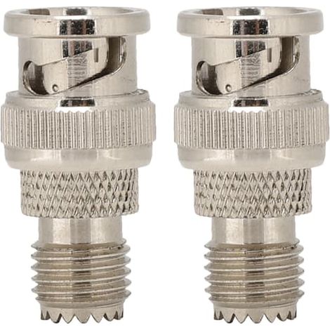 Lot de 2 adaptateurs convertisseurs BNC/Mini UHF vers JK en laiton nickelé pour antenne radio WiFi (1/5)