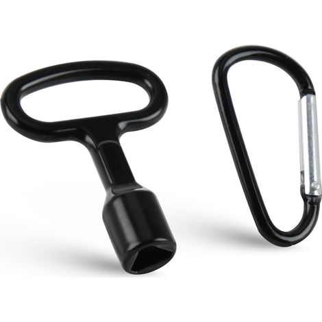 Outil Polyvalent Métallique 9mm avec Mousqueton - Clé Triangle Robuste pour Poubelle Jaune, Gaz, Ascenseurs - Accessoire en Alliage de Zinc pour Recyclage et Utilisation Quotidienne (1/5)