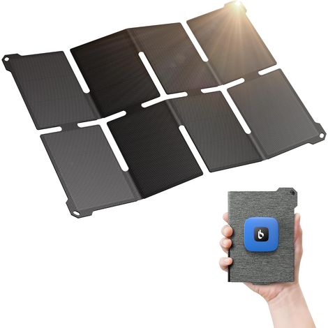 25W Mini Chargeur Solaire Portable, 2 Ports USB-A/C, Format de Poche (1/5)