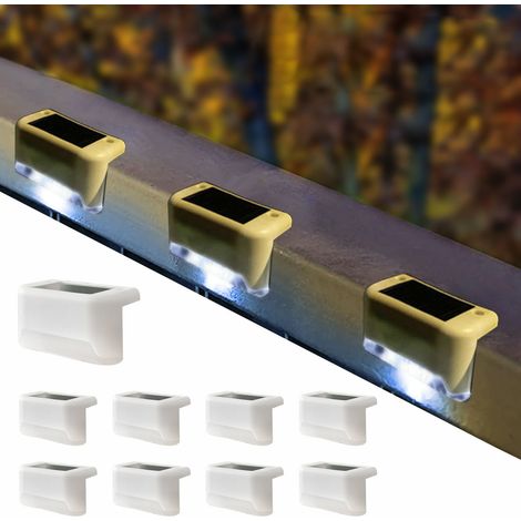 Lampes solaires sans fil d'extérieur - Lot de 8, blanches, éclairage écoénergétique-AquaForge (1/4)