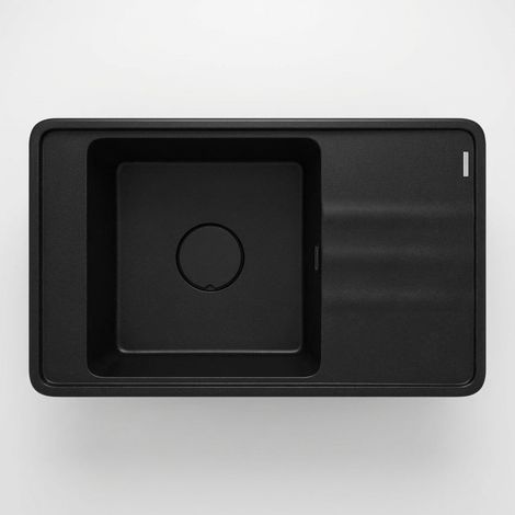 Lavello cucina da incasso in granito con 1 vasca e gocciolatoio 82x50 cm nero - Mira