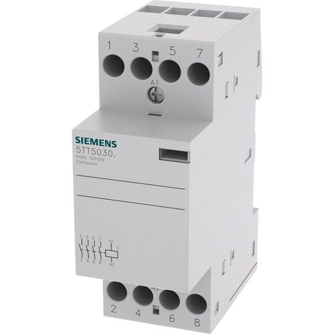 Siemens Contactor INSTA con 4 contactos NA para AC 230V, 400V 25A Accionamiento AC 115V, 5TT58301