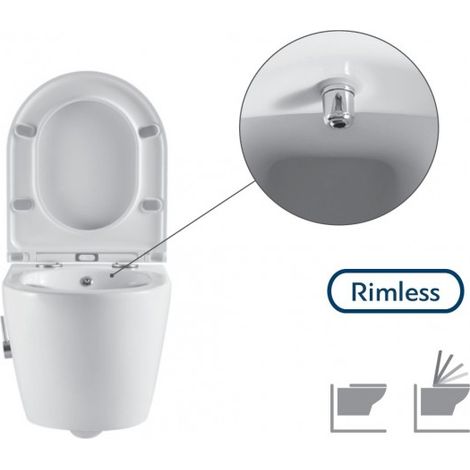 Pack WC Rimless avec fonction bidet suspendu MILOS 49,5x36x33 cm (1/5)