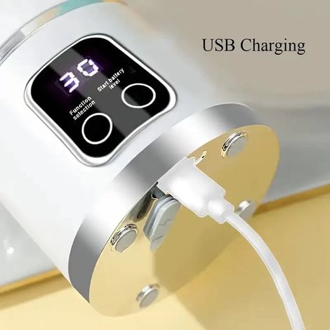 Licuadora recargable, Fácil limpiar, Vaso ABS alimentos, Carcasa plástico, Alimentación dual: batería/USB, Licuadora USB zumos, Capacidad: 300 ml (1/5)