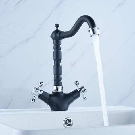 Grifo fregadero - Grifo monomando - Retro negro - Grifo cocina - Grifo cocina alto - Grifo fregadero latón
