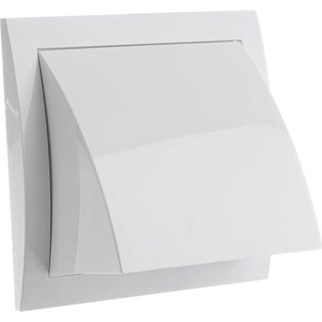 White 100 mm ABS Plastic Ventilation Grill with Check Valve and Weather Protection (1/5)