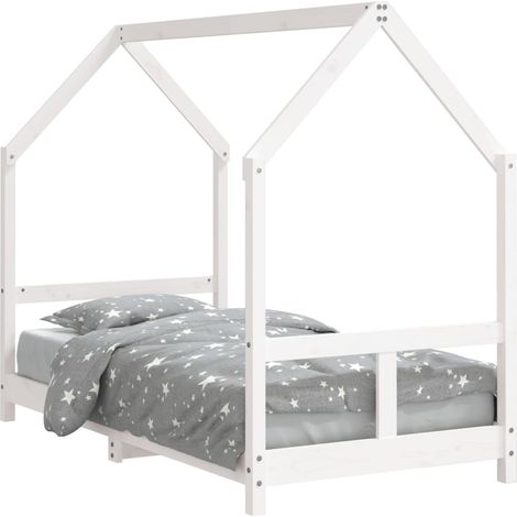 Lit Simple,Lit enfant,Cadre de lit pour enfant blanc 80x160 cm bois de pin massif CFW3015926 (1/5)