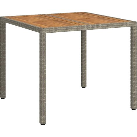 Tavolo da Giardino Grigio 90 x 90 x 75 cm polyrattan vidaXL