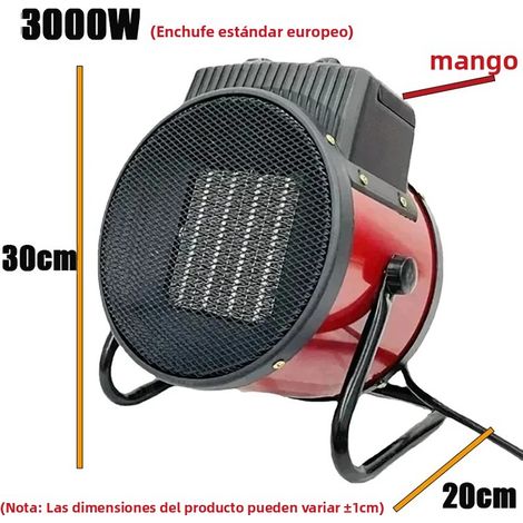 (3000W) Chauffage électrique portable avec ventilateur, thermostat réglable et deux modes. (1/5)