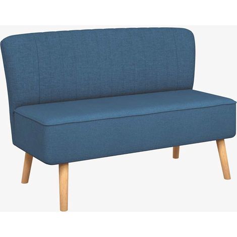 Canapé 117 x 55,5 x 77 cm  Canapé fixe  Sofa Canapé de relaxation Tissu Bleu 70176 (1/4)