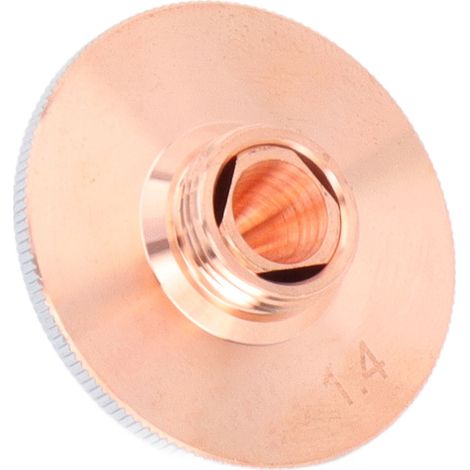 Buse laser pour découpeuse fibre optique double tête double fibre cuivre chromé alésage 1.4mm filetage 11mm (1/5)