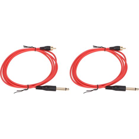 Lot de 2 câbles de 1,8 m (5,9 pi) avec clip pour tatouage, interface RAC, en cuivre et silicone, rouge. (1/5)