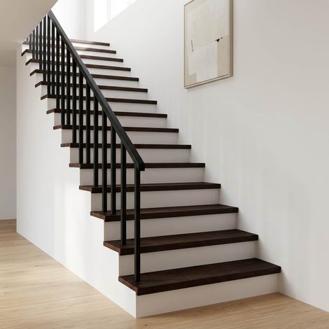 vidaXL Marches d'escalier 16 pièces 110 x 25 x 2 cm Marron foncé (1/5)