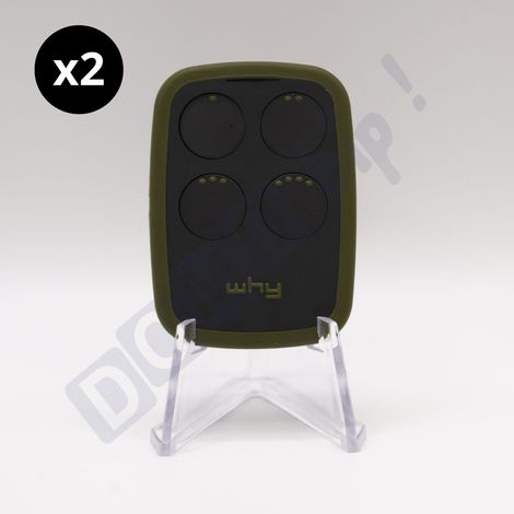 WHY EVO NOA - Lot de 2 Télécommandes universelle 4 boutons Vert Profond multi-fréquences 280-868 MHz - Code fixe & rolling code - Ref : 4791015 (1/5)