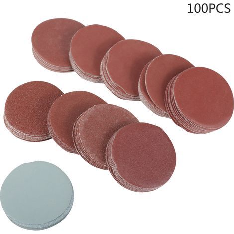 Abrasive Sanding Discs – 100 Pieces, Mixed Grits (P80 to P3000), 50 mm Diameter, Oxidized Aluminum (1/5)