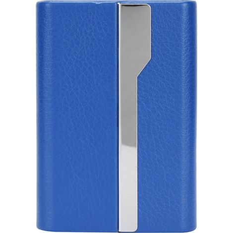 Grand porte-cartes de visite, boîte de rangement pour cartes professionnelles, grande capacité, pour hommes et femmes, bleu 016 (1/5)