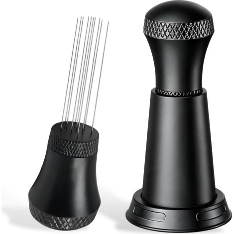 Outil WDT café expresso, distributeur de café en aiguille, 10 aiguilles en acier inoxydable 0,3 mm, accessoire barista pour porte-filtre, améliore l’extraction uniforme du café, noir (1/5)