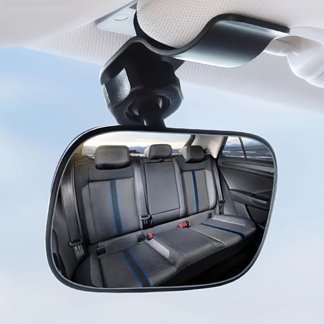 Rétroviseur d'observation pour voiture (1 pièce), rétroviseur réfléchissant pour siège auto, orientable à 360°, à fixation par clip, noir (1/5)