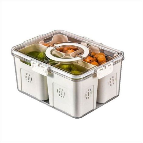 Boîte de Conservation - Fruits et Légumes - Couvercle Étanche avec Anneau en Silicone - Transparent - Pour Réfrigérateur et Pique-Nique - 1 Pièce (1/5)