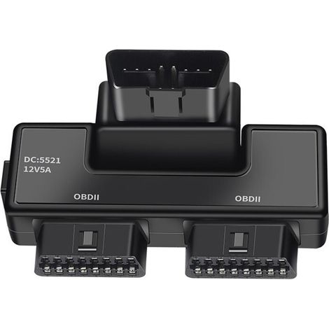 Répartiteur OBD2 OBDII 16 broches OBD II avec interface CC pour transmission à haute vitesse, 1 connecteur mâle vers 2 connecteurs femelles, type universel, convient à tous les véhicules OBD2. (1/5)