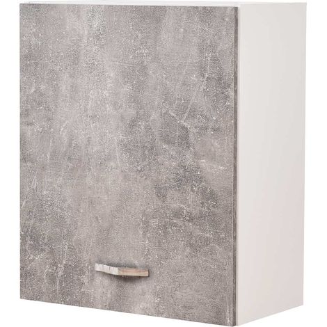 Pensile da Cucina Armadio Sospeso da Parete Anta Singola Colore Grigio Cemento (1/6)