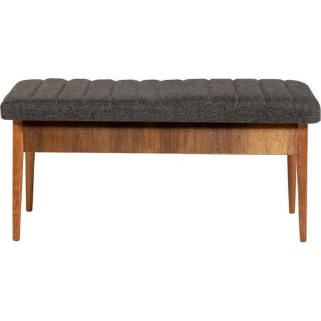 Dmora - Banc Mirphak, Banc polyvalent, Sièges pour les invités, Coffre multifonctionnel, 110x40h48 cm, Noyer et Anthracite, avec emballage renforcé (1/5)