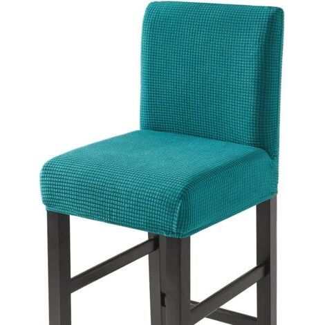 Stool Chair Covers Stretch Bar Chair Covers Low Back Chair Covers Set of 4 Lake Blue (1/5)