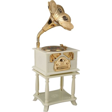 Boîte à musique rétro en forme de disque vinyle rotatif aux couleurs vives, avec compartiment de rangement pour bijoux peut également servir de décoration de bureau. (1/5)