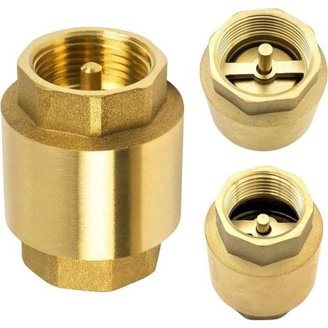 Clapet Anti-Retour de 1 Pouce en Laiton de Haute Qualité Robuste, Antirouille et étanche pour une Pompe, une Fontaine, une Machine à Laver, un Jardin, des Mégots de Pluie, Baril (1/5)