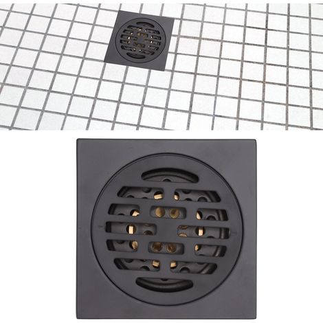 Grille de douche carrée de style européen antique en acier inoxydable et cuivre pour balcon ou cuisine, noire (1/5)