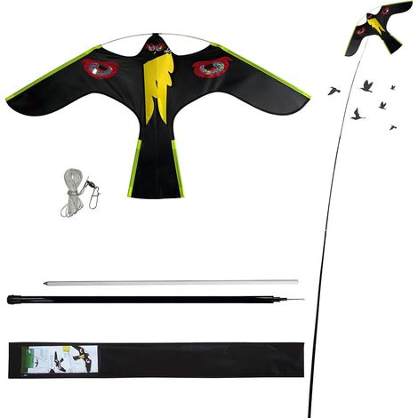 Cometa ahuyentadora de pájaros de 140 cm – Material de nailon impermeable – Decoración para exteriores – Crea zonas libres de pájaros en jardines y granjas (1/5)